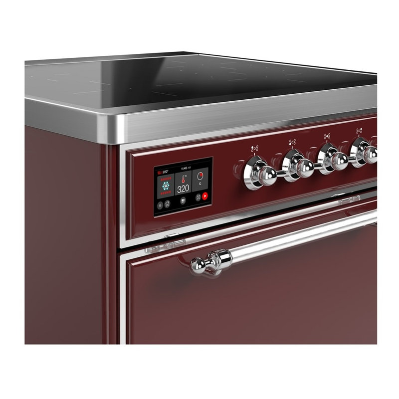 Cuisinière à induction 30 pouces avec 4 éléments à induction en bourgogne Majestic III Series (garniture chromée), Bourgogne