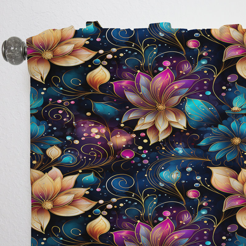 Moroccan Dream Boho Motif I - Rideau floral - Rideau floral obscurcissant - 1 panneau, L 52 po x L 95 po