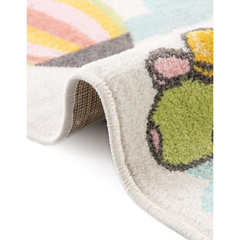 Whimsy Kids Polypropylene Plastic Rug, Round 5'3"