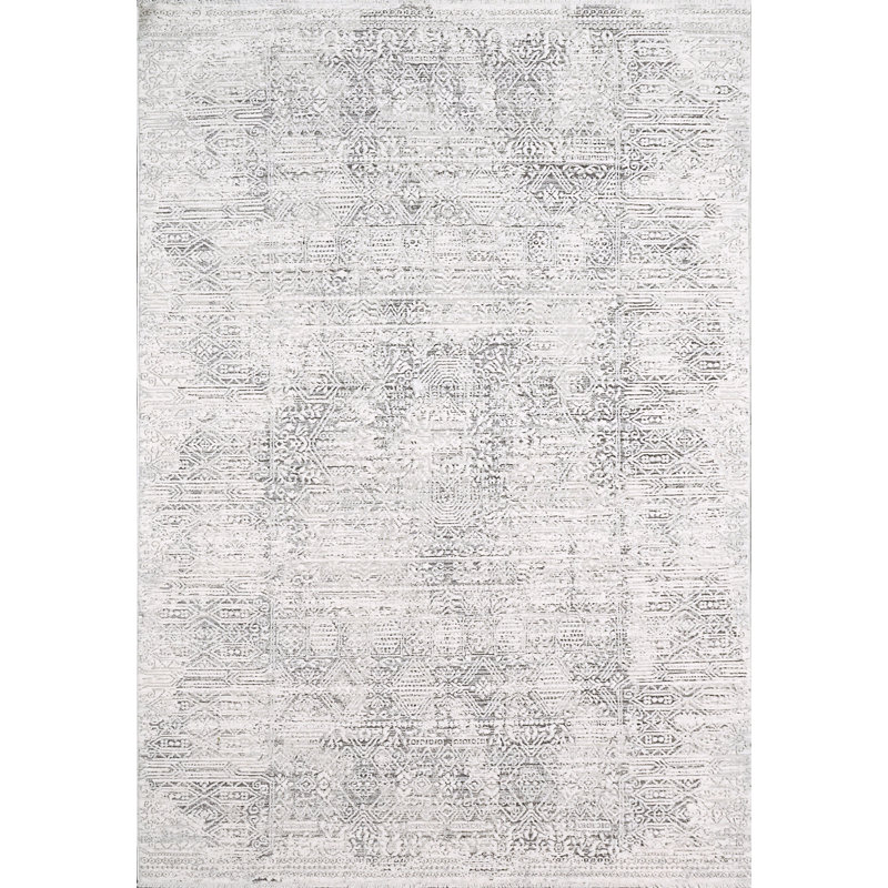 Tapis abstrait ivoire, Tapis de couloir 2 pi 3 po x 7 pi 7 po