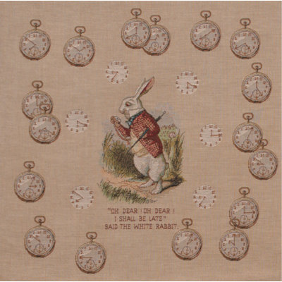 Late Rabbit Alice in Wonderland European Cotton Throw Pillow Cover