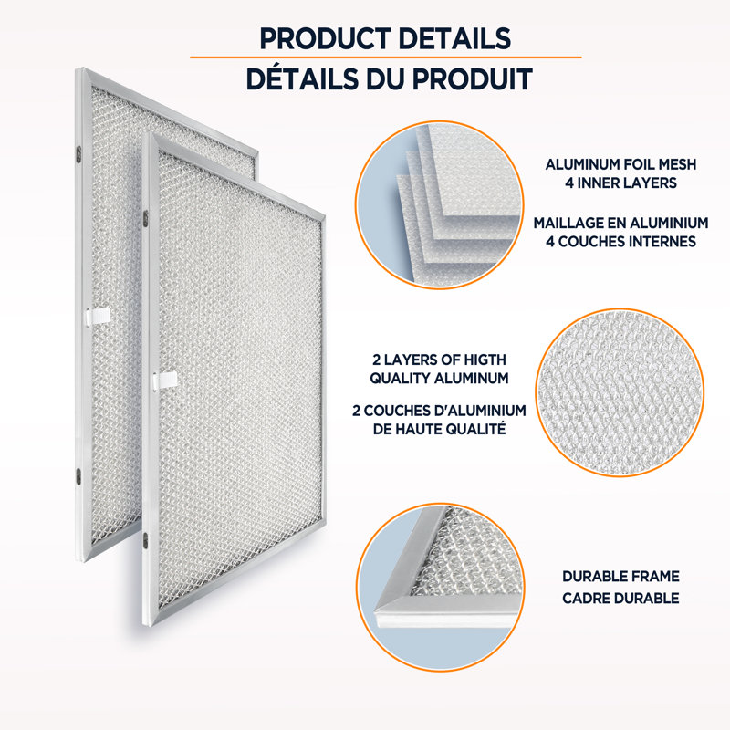 Aluminum Mesh Grease Filters For Ducted Range Hoods 11.81" X 14.33" X 0.37" Compatible With Broan 30" Allure Series Range Hoods  (4-Pack)