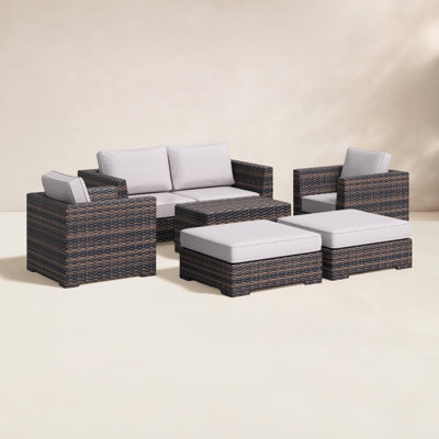 Paniagua Wicker Fully Assembled 6 - Person Seating Group with Cushions