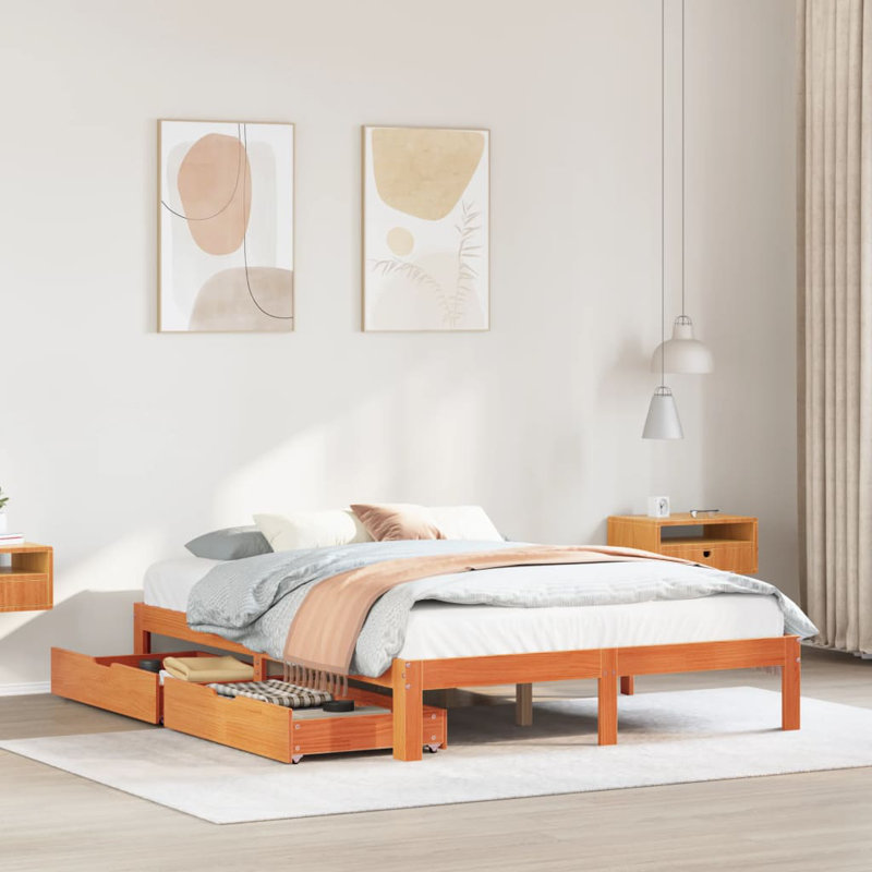 Storage Bed, Double (4'6), Wax Brown