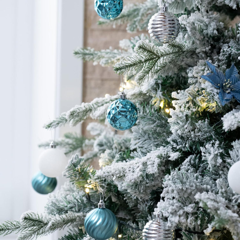 2.36'' Other Ball Ornament, Blue/Silver