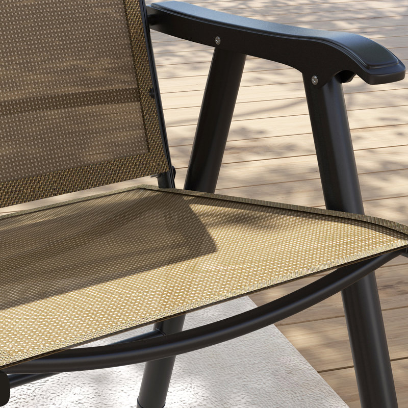 Of 4 Folding Chairs For Patio - Stackable Outdoor Dining With . Lightweight, Portable Lawn, Beach, Tailgating, Metal Frame, No Assembly 4Pcs Dining, Beach. With , Assembly, Mixed Brown