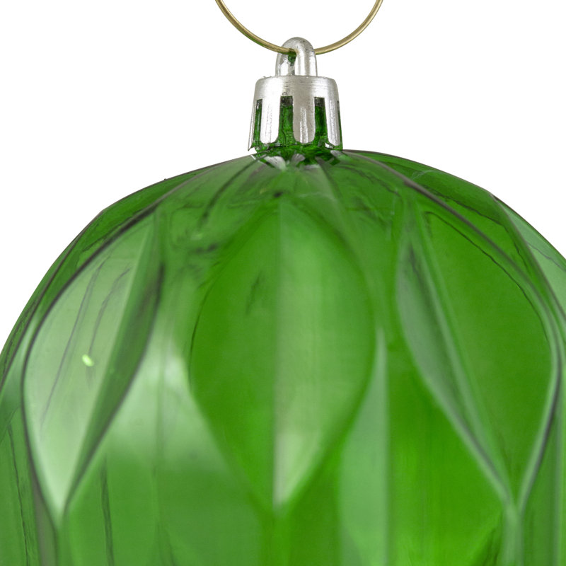 Ornement boule de Noël transparente Rhombus, Vert