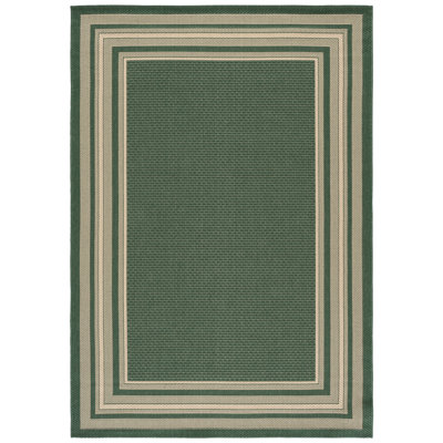 Courtyard Power Loom Polypropylene Plastic; Polyester Striped Indoor / Outdoor Rug