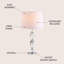 Lampe de table 27" crystal Cottrill