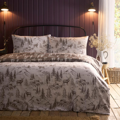 D & D Alpine Stag Duvet Cover Set Natural