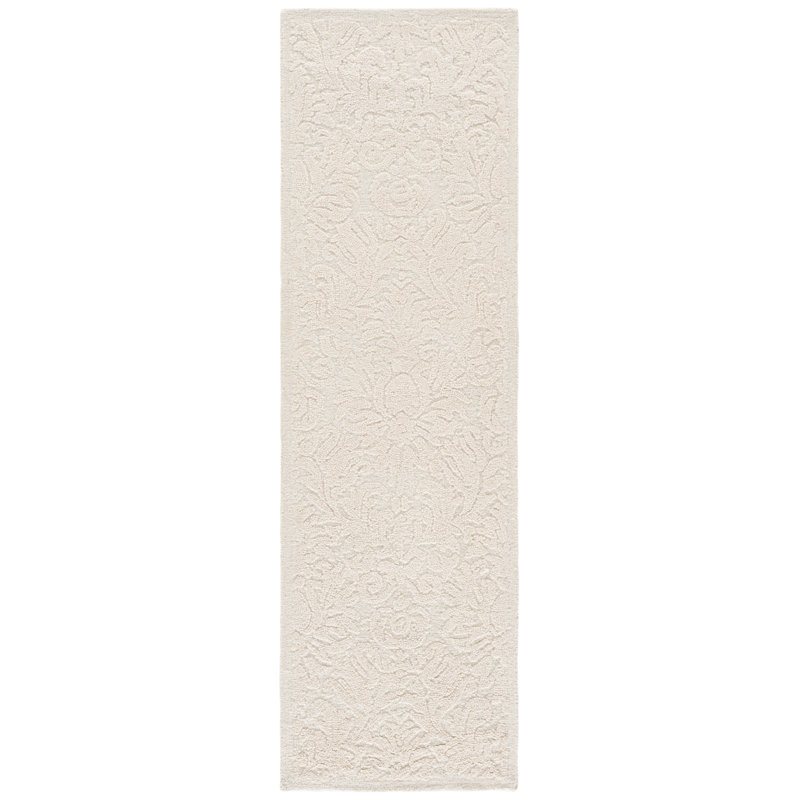 Blossom Hand Tufted Wool; Cotton Damask; Floral Indoor Rug, 2'-3" x 8'-0" Runner