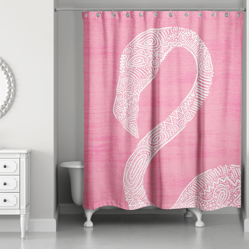 Rajesh Flamingo Single Shower Curtain