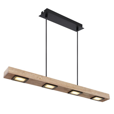 Lineare LED-Pendelleuchten-Set 4-flammig Alheid
