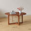 Table basse en rotin 33,5 po - Finition bois rouge foncé