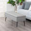 Banc de rangement avec repose-pieds 42 po en similicuir avec pieds en métal-351202059