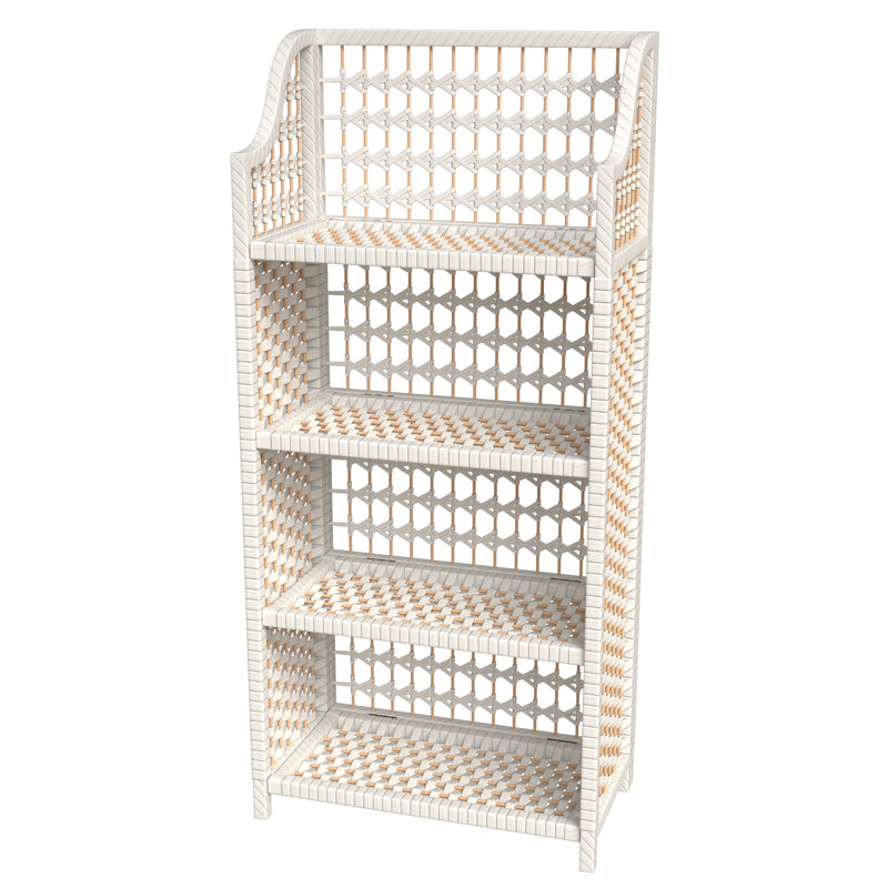 Johns Natural Fiber Shelves, White, (4 Shelves) 44" H x 19.75" W x 10.25" D