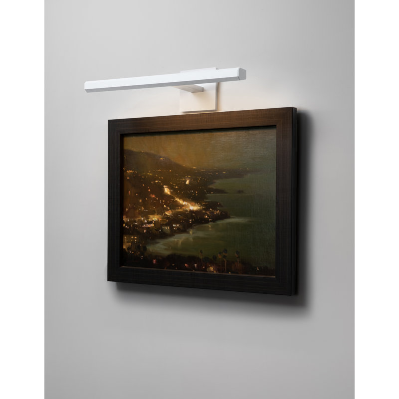 ArtLight Hardwire, 120V Input Triac/ELV/0-10V Dimmable LED Wall Mounted Picture Light, White Powder Coat, 3000K