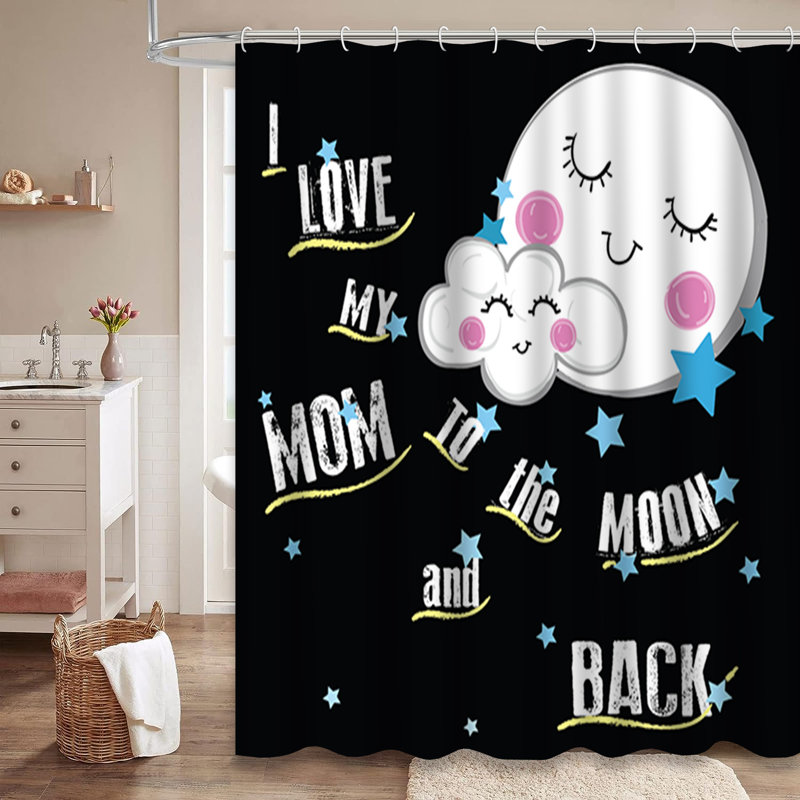 Rideau de douche Moon Cloud, L 72 po x l 84 po