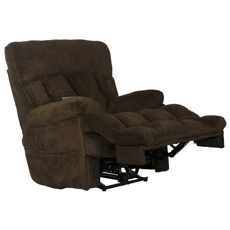 Sterling Upholstered Heated Massage Chair, Brown Polyester