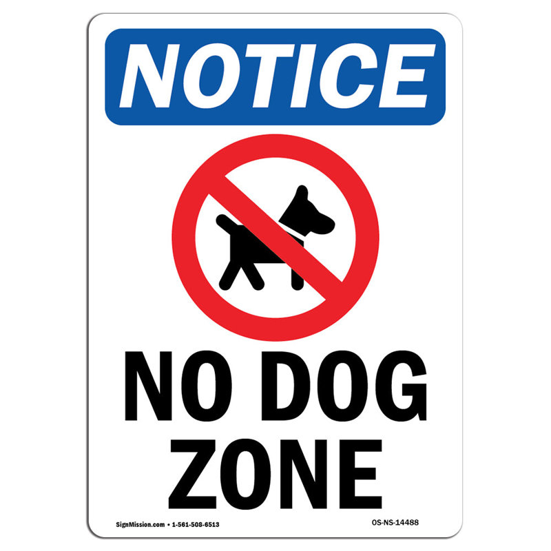 Signe «No Dog Zone» avec symbole