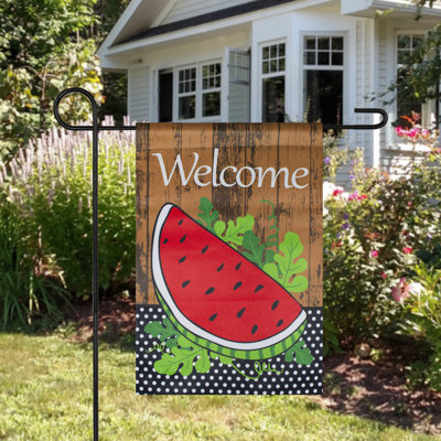 Drapeau extérieur Welcome Watermelon Slice Spring