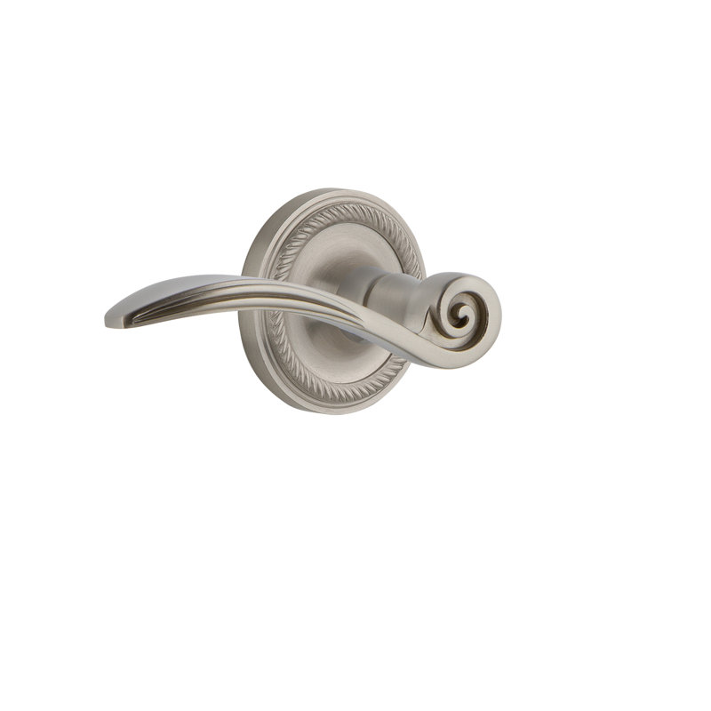 Nostalgic Warehouse Rosette Passage (couloir et garde-robe) avec levier Swan, Droite, 2-3/8 po, Nickel satiné