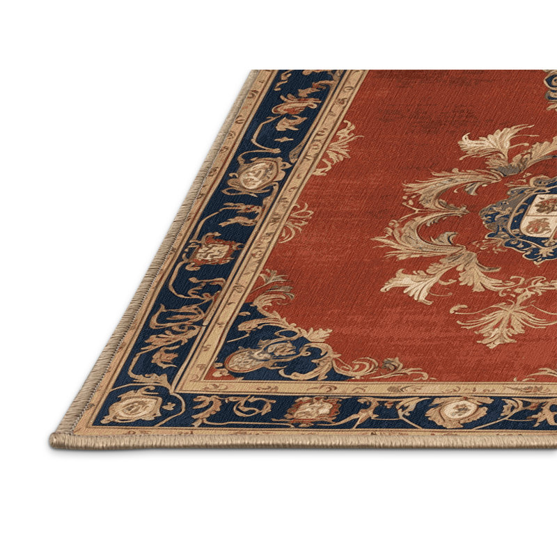 Tapis brun français lavable à la machine, Rectangulaire 2 pi x 3 pi