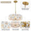 Lustre moderne en verre et fleur dorée-1208953599-1208953598