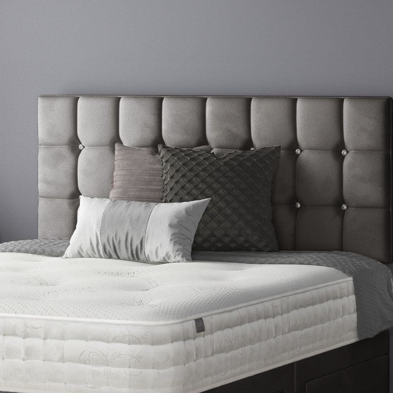 Rochester Upholstered Headboard, Grey, Double (4'6)