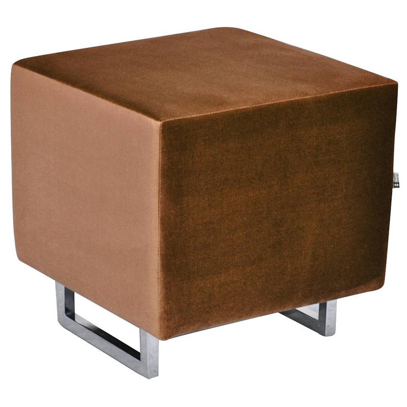 Modern 40cm Wide Square Ottoman, Brown
