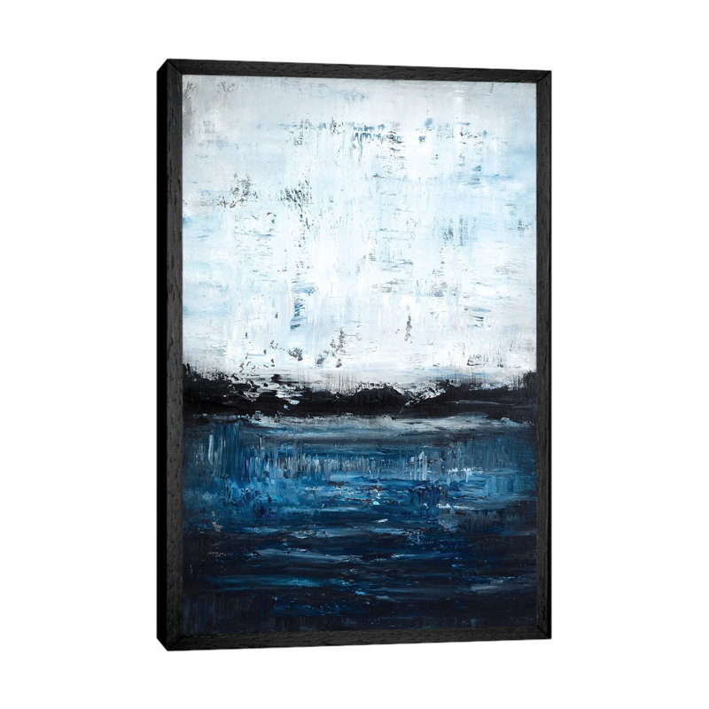 Midnight Lakeside by Radek Smach - Painting on Canvas, Black Framed, 66.04 cm H x 45.72 cm W