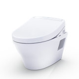 TOTO® WASHLET®+ EP Wall-Hung Elongated Toilet and WASHLET S5 Bidet Seat and DuoFit® In-Wall 0.9 and 1.28 GPF Dual-Flush Tank System, Matte Silver - CWT4283446CMFG#MS