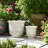 Planter Ceramic Scalloped Rim Ribbed Design Set Of 2-1052548935