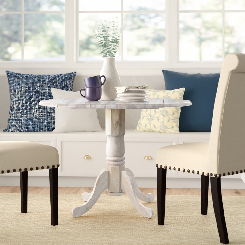 Philipston Extendable Round Solid Wood Dining Table, Unfinished, Unfinished