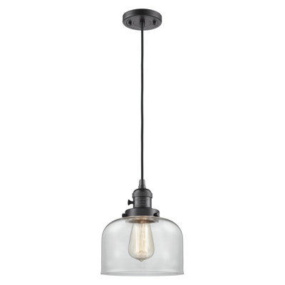 Franklin Restoration - Amberlynn - Mini luminaire suspendu à cordon de 5 po - Interrupteur marche / arrêt - Ampoule DEL - Finition chrome - Abat-jour blanc