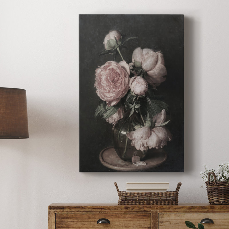 Imprimé floral rétro CX - galerie Cavas, H 18 po x l 12 po