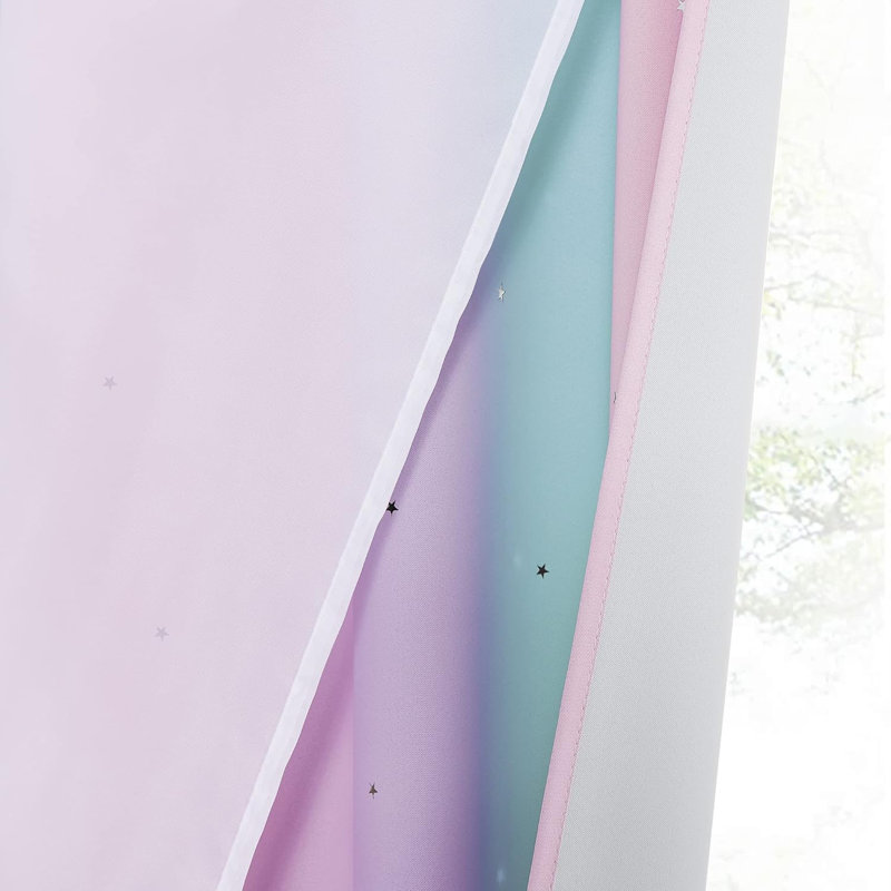  Rideau de rideau occultant Star, Purple & Blue & Pink, 52" W x 90" L