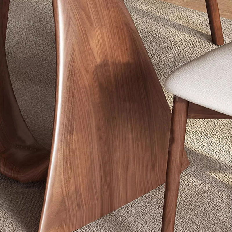 Rock Slab Dining Table with Solid Wood Legs, 29.5"H x 70.9"L x 35.4"W