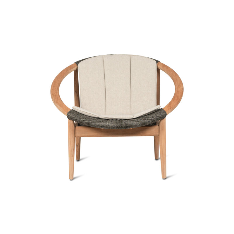 Frida Outdoor Lounge Chair, Black/Oak
