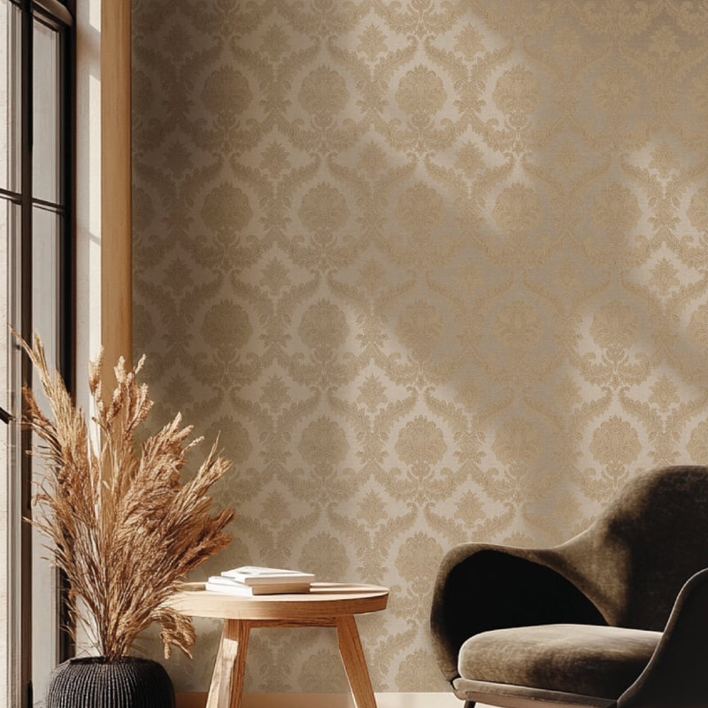 The Classic Italian Collection Traditional Damask Wallpaper Roll, Gold
