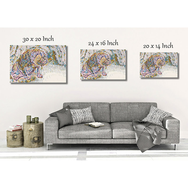 White British Bulldog 2 - Wrapped Canvas, 50cm H x 76cm W