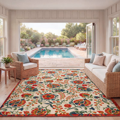 Tapis floral intérieur / extérieur Deka