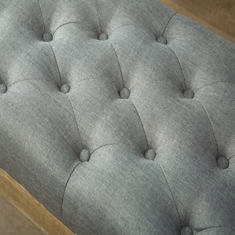 Dining Room Bench - Solid Wood Frame, Button Tufted Upholstered Seat