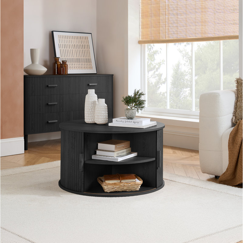 Coffee Table with Storage, Black