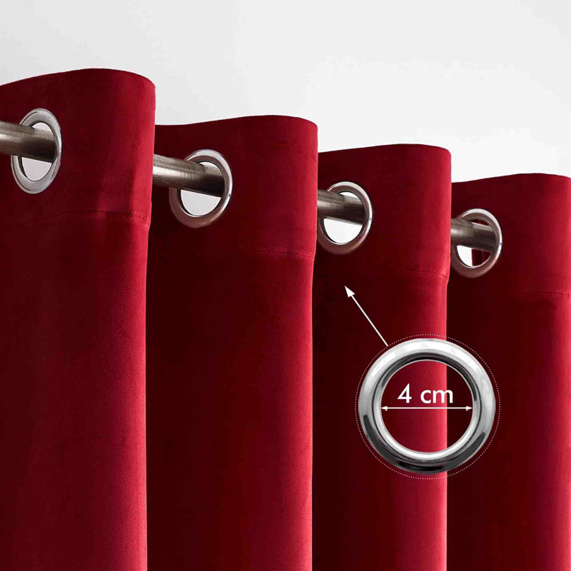 Velvet Blackout Curtain Pair (Set of 2), Red