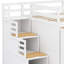 Lit mezzanine avec marches de rangement, bureau coulissant et lit gigogne pour jeux et poste de travail-842083903