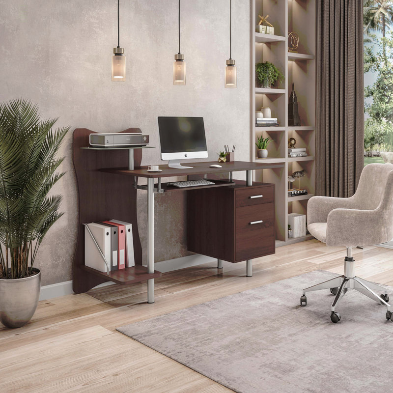 Bureau d'ordinateur élégant avec rangement