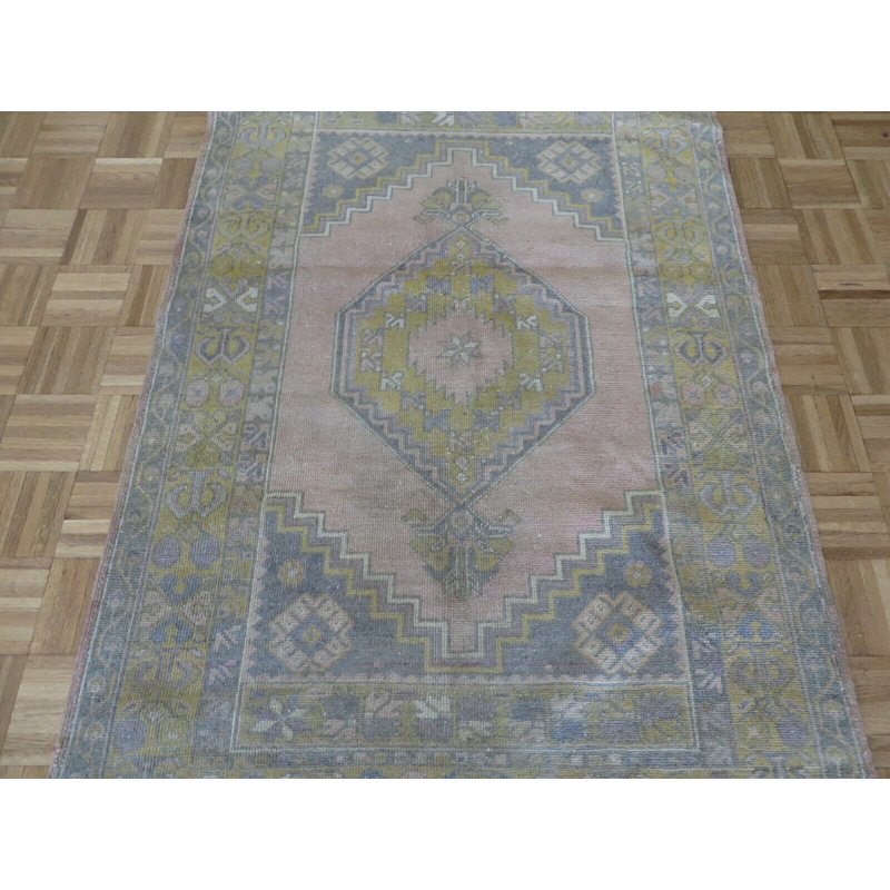 Tapis oriental turc Oushak rose noué à la main 3 pi 10 po x 5 pi 10 po 4109D2651B064C7882E7726F8E62E359
