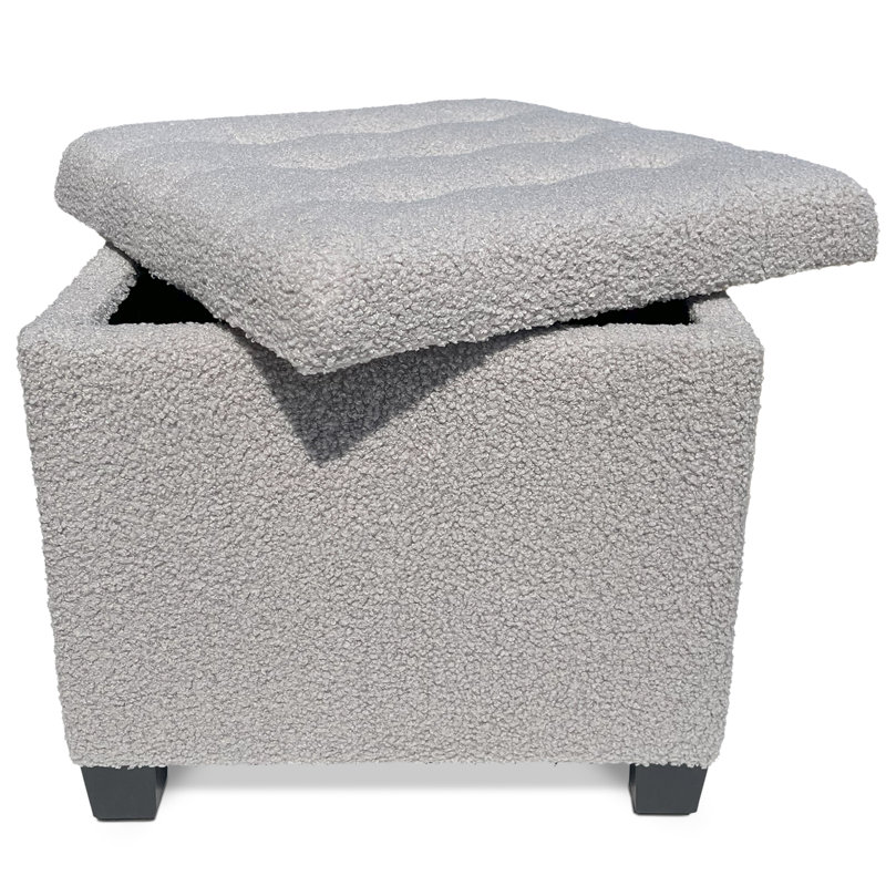 45cm Wide Tufted Square Solid Colour Footstool Ottoman with Storage