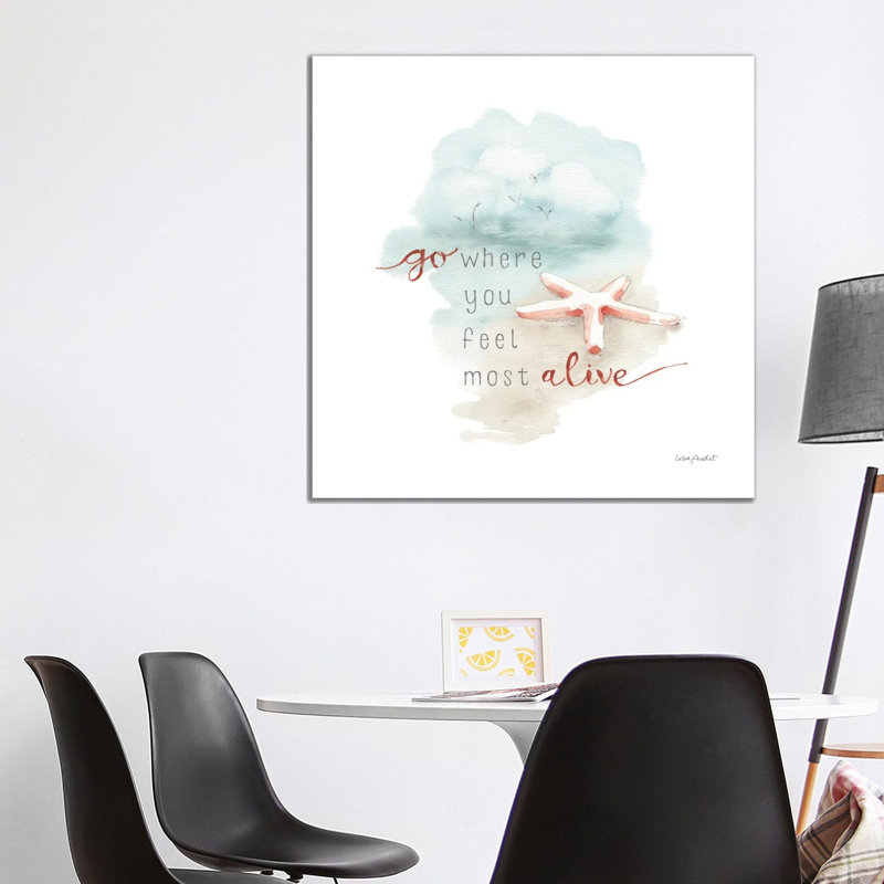 Starfish On The Sand - Wrapped Canvas Painting, 93.98 cm H x 93.98 cm W x 1.91 cm D